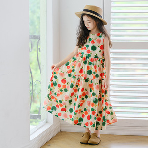 波西米亚裙女童连衣裙韩版新品海边度假沙滩裙甜美洋气背心长裙