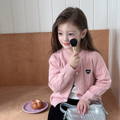 儿童秋春季 洋气麻花针织开衫 小中大童宝宝保暖绞花毛衣 韩版 女童装