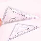 塑料尺子绘图尺等腰直角10cm定规尺三角形尺 透明三角板2个装 包邮