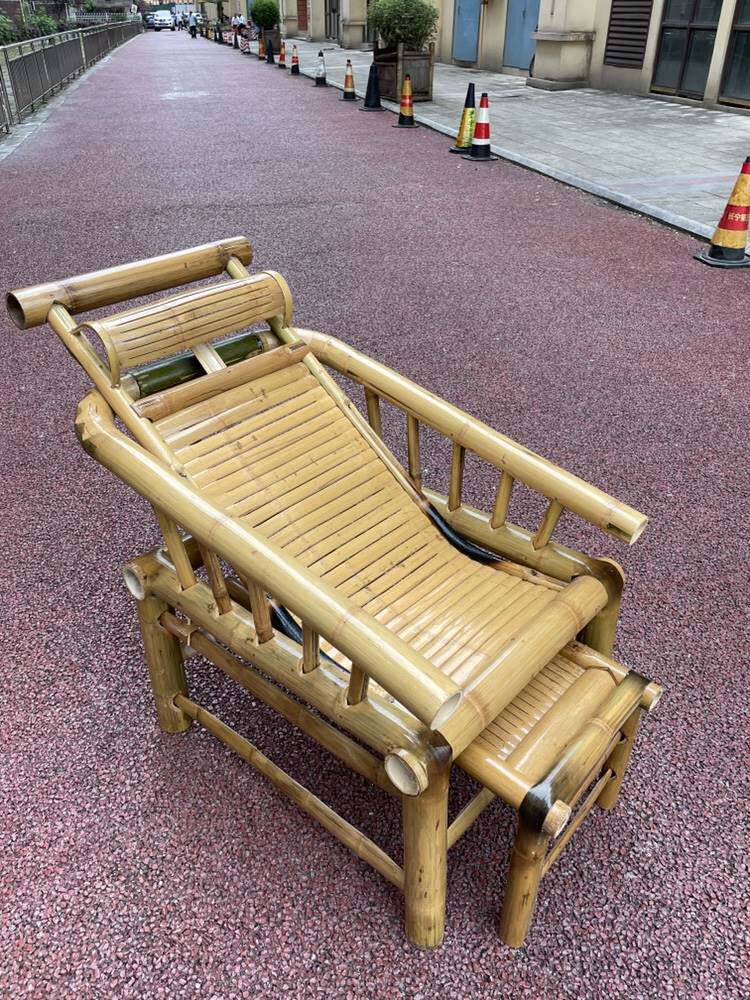 竹躺椅老人椅竹制品纯手工竹椅子靠背椅竹沙发传统阳台田园椅整装
