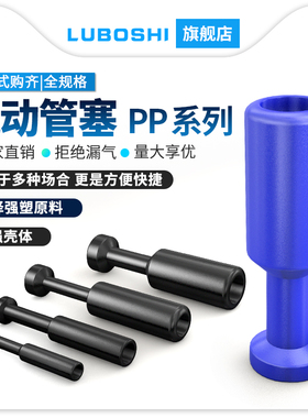 路泊仕堵头PP管塞快插直通接头塞子4/6/8/10/12/14/16mm气管堵头