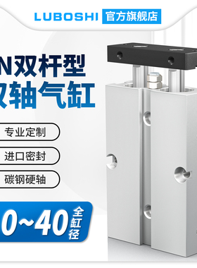 双轴双杆气缸TN10/16/20/25/32/40X20X50X60X75X100S带磁小型气缸