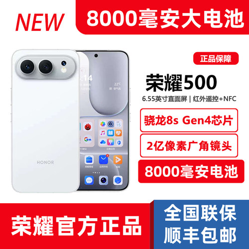 8000毫安电池荣耀500新款5G手机