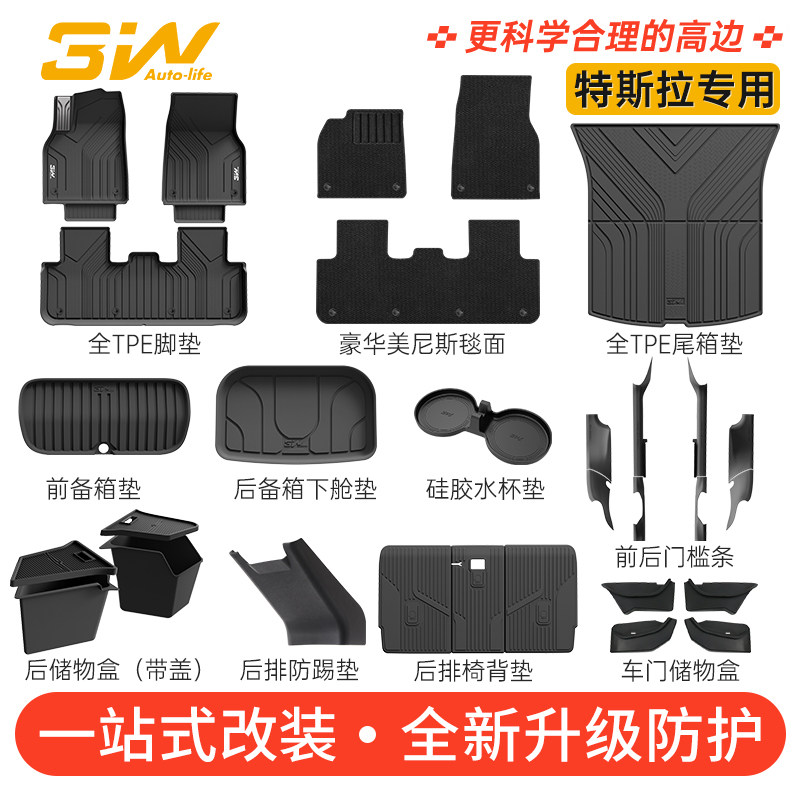 3W全TPE脚垫适用焕新版特斯拉Model YL图片