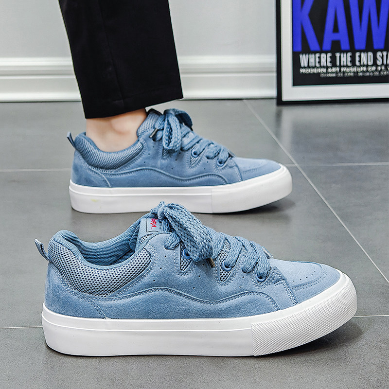 雾霾蓝板鞋男2025春季新款小众网红潮流百搭青少年时尚运动休闲鞋