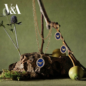 V&A博物馆威廉莫里斯系列草莓小偷靛蓝秘境耳环生日礼物女生礼物