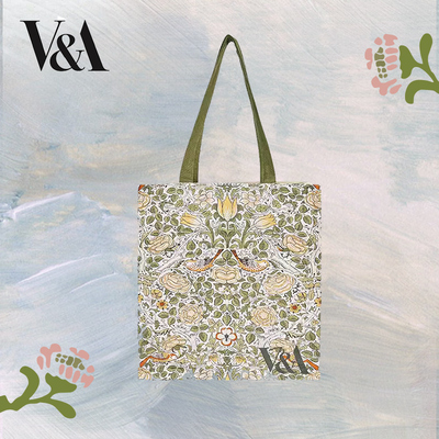 VA博物馆莫里斯玫瑰花大容量帆布包加大单肩包设计通勤文创礼物