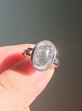 纯银银戒指镶嵌天然水晶默认微瑕完美主义慎拍一物一拍