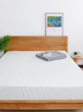 外单高端空气层超凉感床笠单件床罩棉夏天白色床垫保护套防滑固定