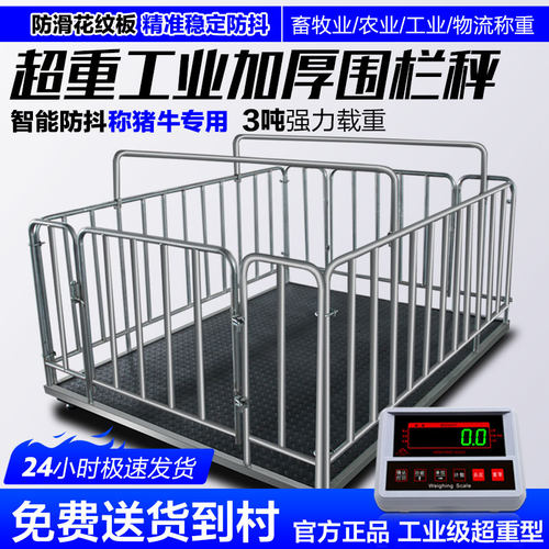 地磅秤称猪称牛带围栏3吨电子秤