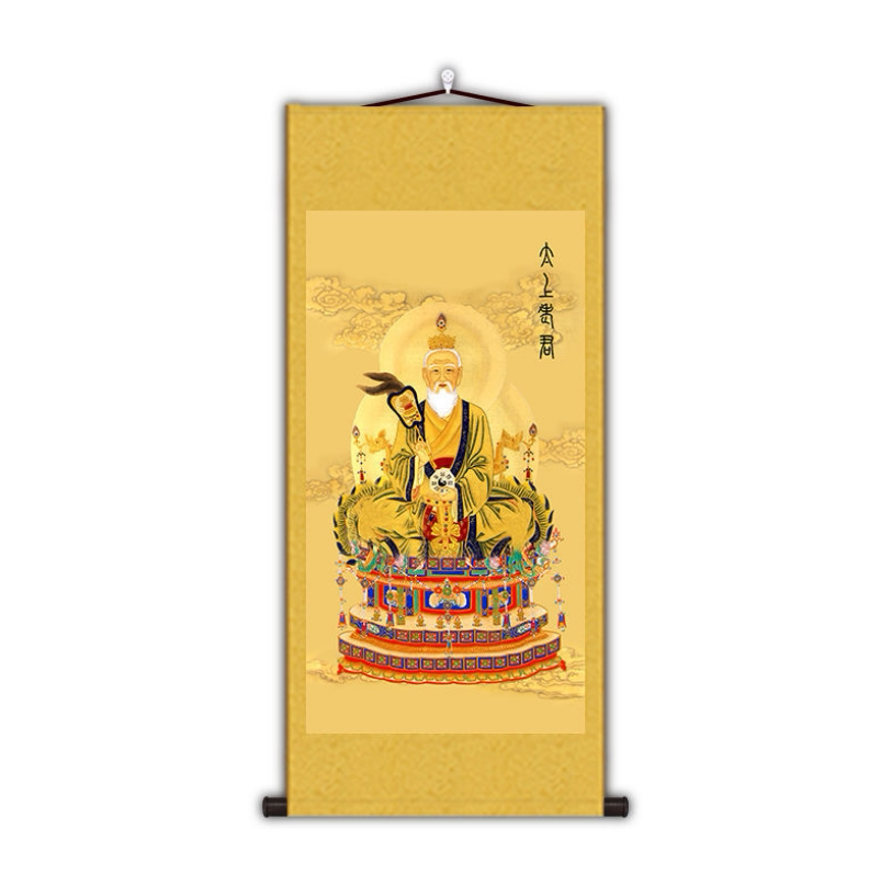 太上老君画像三清道德天尊画像挂画老子骑牛画道观供奉水陆画
