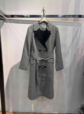 鸢系列灰黑色千鸟格西装裙名媛小香风轻奢高定高级感外套女装8853