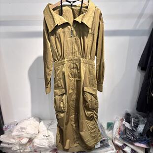 A系列春秋款休闲后背楼空长袖连衣裙1300