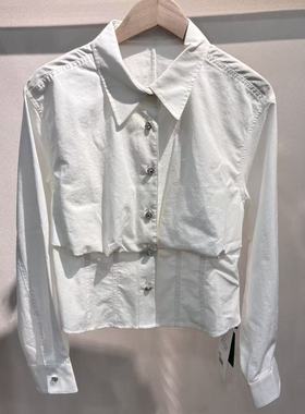 A系列长袖修身白色衬衫5160