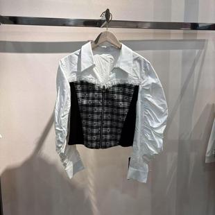 5071 轻熟风褶皱拼接假两件衬衫 2025秋季 时尚