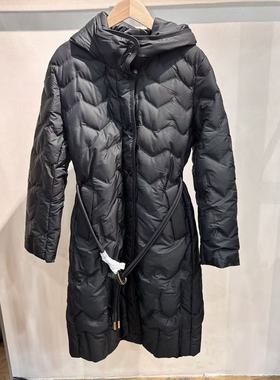 鸢系列90%白鸭绒修身厚实长款羽绒服外套3593