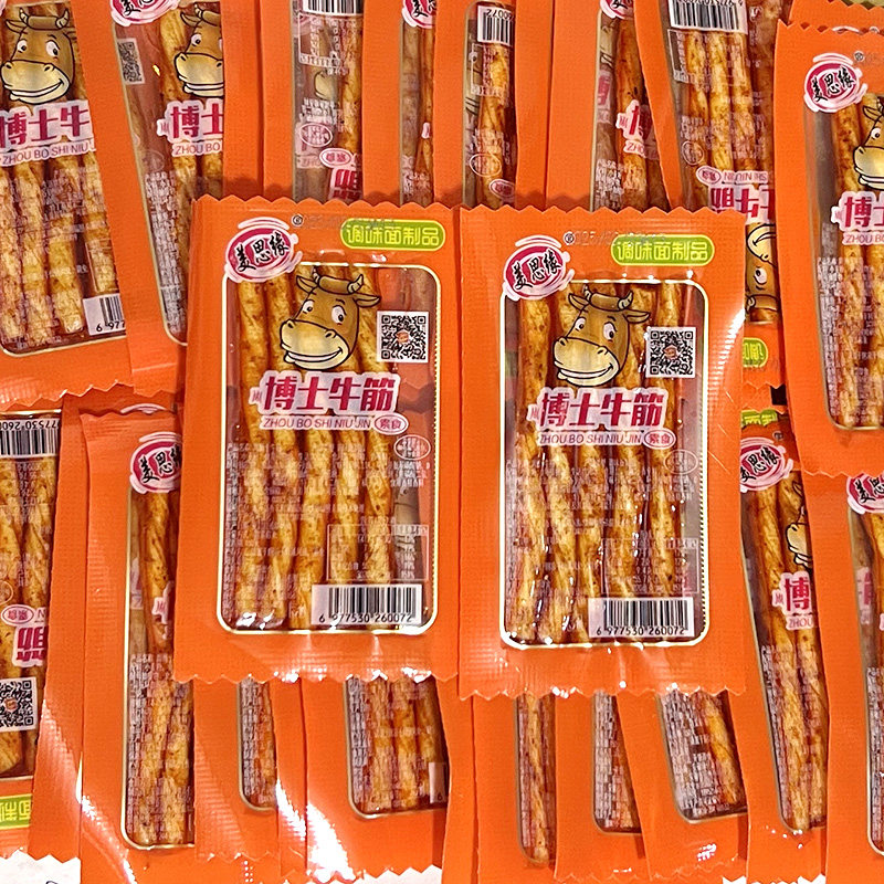 美思缘博士牛筋辣条面筋制品麻辣香辣零食辣棒网红休闲小吃辣卷