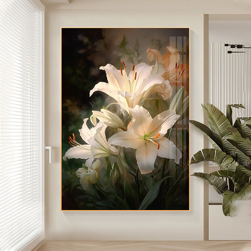百合花钻石画客厅2025新款满钻卧室手工贴钻十字绣简约现代北欧5d