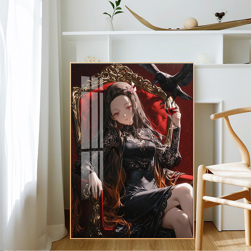 渡鸦王座灶门祢豆子钻石画2025年新款鬼灭之刃5d十字绣粘贴水晶钻