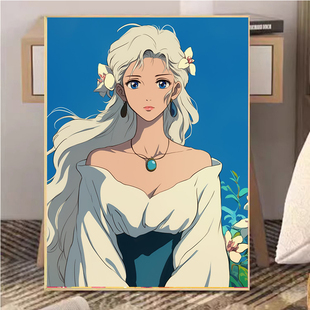 宫崎骏人物数字油画diy填充手绘解压高难度油画客厅装饰画大尺寸