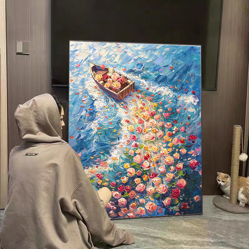 帆船花开数字油画2024新款油彩画