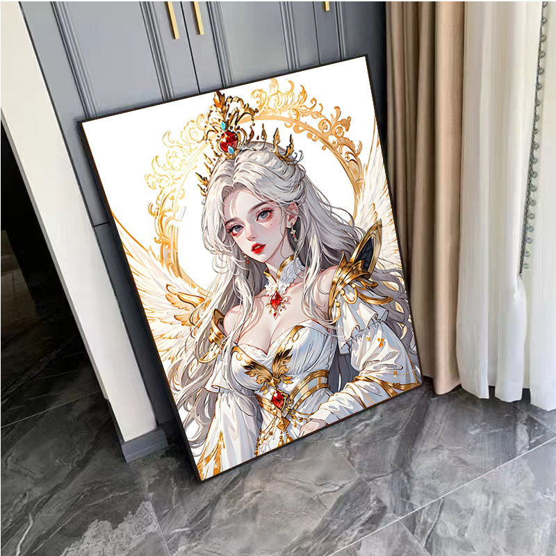 神族光明女王钻石画2023新款满钻带框唯美治愈客厅卧室手工贴钻画