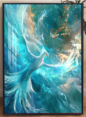 涅槃重生十字绣2025新款线客厅卧室蓝色凤凰手工自己绣带框钻石画
