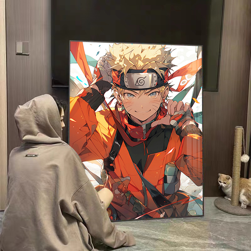 钻石画满钻2025新款火影忍者鸣人卧室客厅动漫手工贴钻十字绣带框