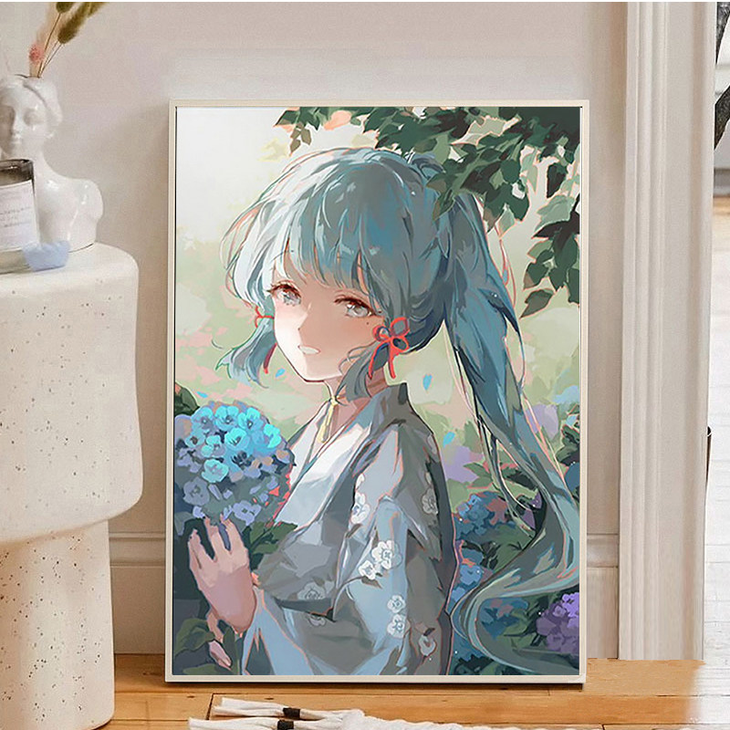 神里绫华钻石画2025新款5d客厅手工点贴钻砖石贴画diy十字绣带框