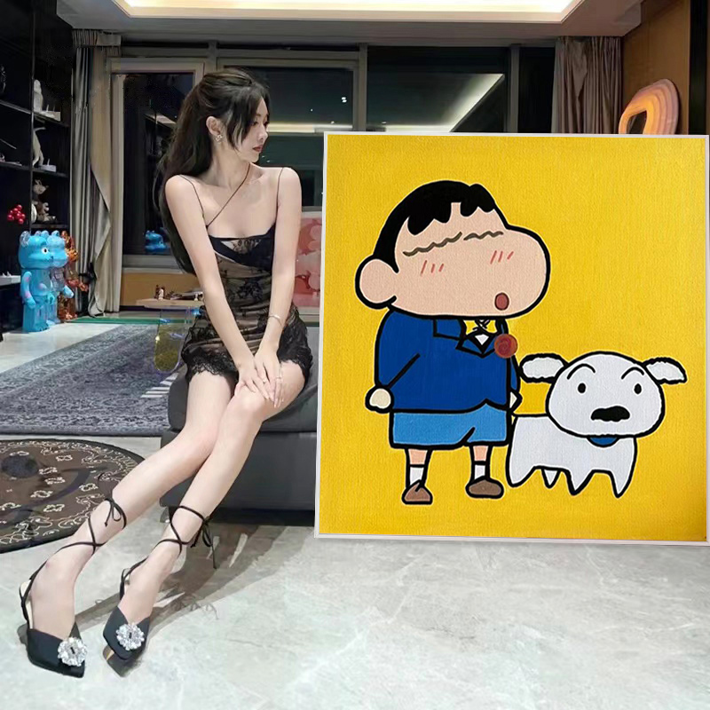 2025新款钻石画卡通动漫蜡笔小新装饰画手工diy贴满钻十字绣刺绣图片