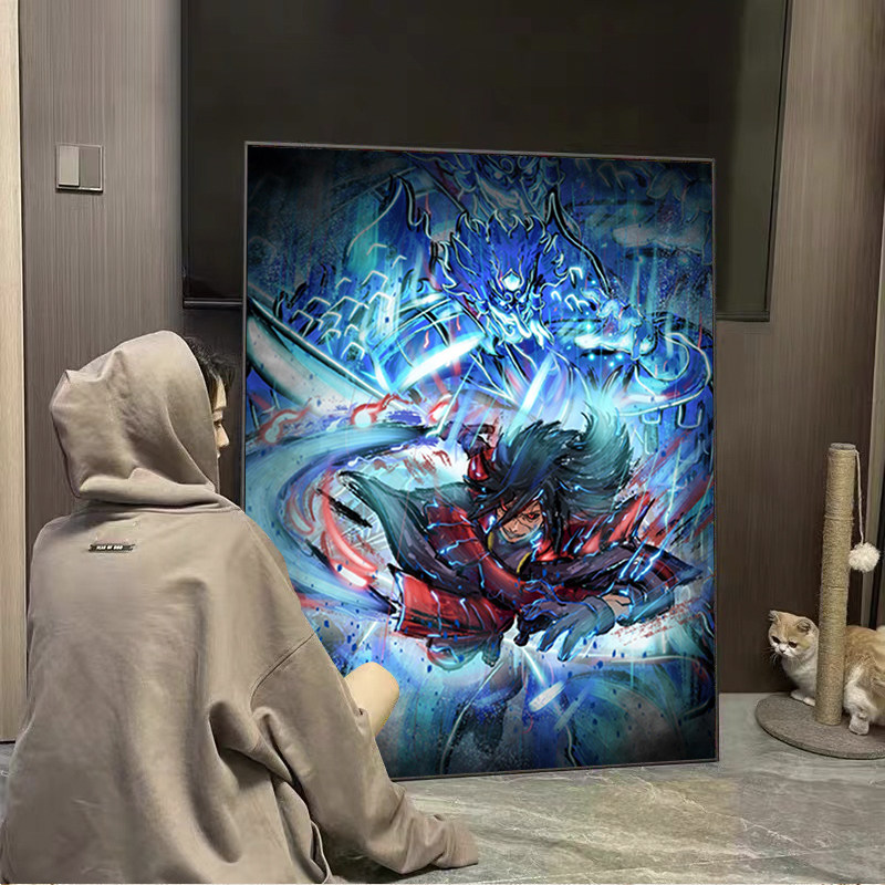 火影忍者宇智波斑钻石画2025年新款超帅高级感摆台挂画5d十字绣