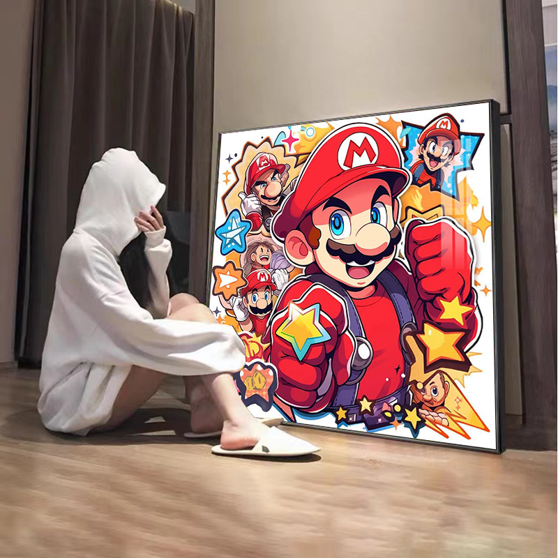 卡通超级玛丽高颜值十字绣2025新款小件自己绣客厅潮流钻石画满钻