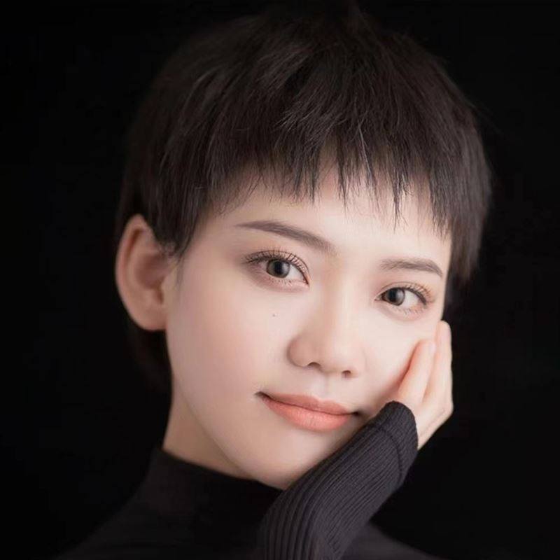 假发短发女真发全真人发丝时尚自然女士短发造型夏季全头套短直发