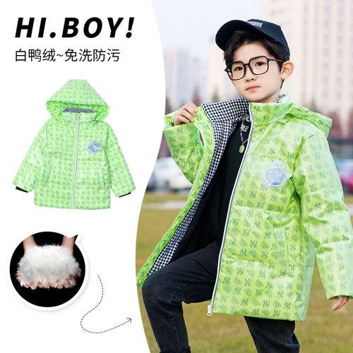 Детская летняя одежда, пуховик, бархатная зимняя куртка для мальчиков, коллекция 2022, подходит для подростков, в западном стиле, утиный пух