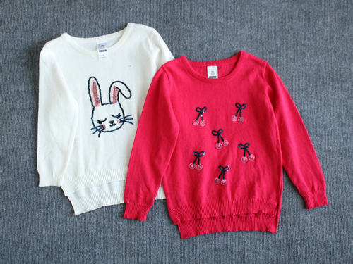 中小童亮片纯棉春秋薄款针织衫