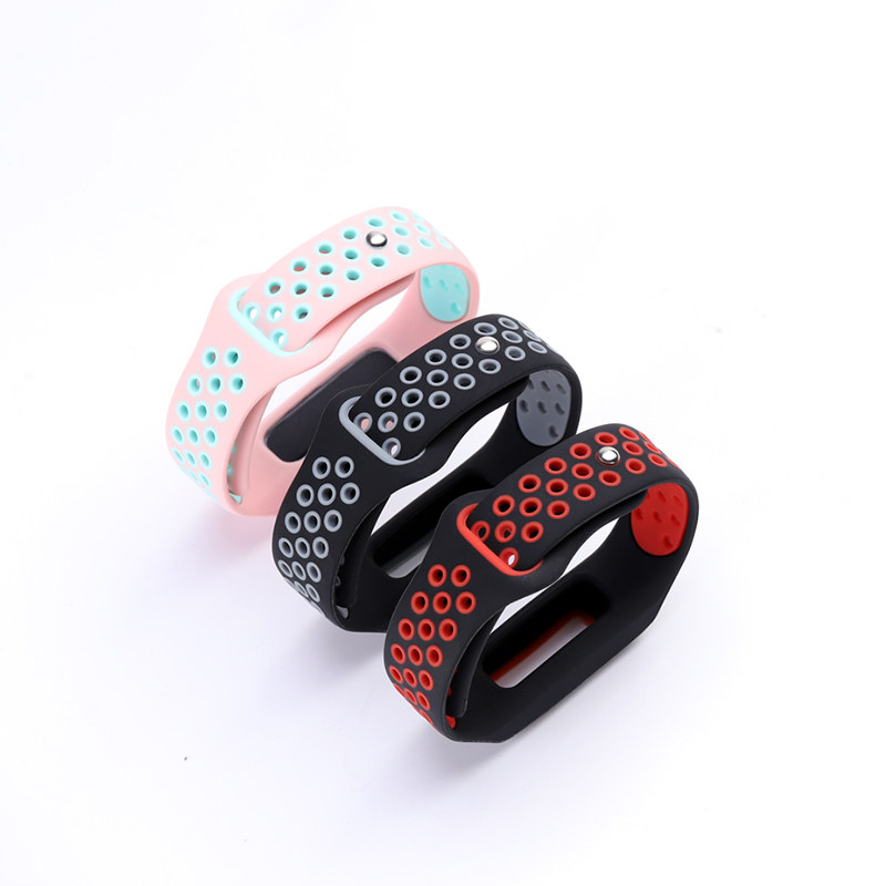 HONOR BAND 4|5 스트랩에 적합 HUAWEI BAND 3|3PRO|4PRO|3E|4E 스포츠 밴드 손목 밴드 HONOR 4 러닝 버전 밴드 5 농구 버전 실리콘 메쉬 구멍으로 스트랩 교체