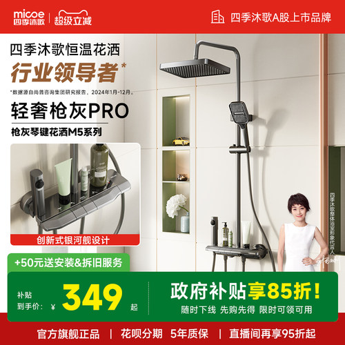 【与辉同行同款】枪灰琴键铜花洒