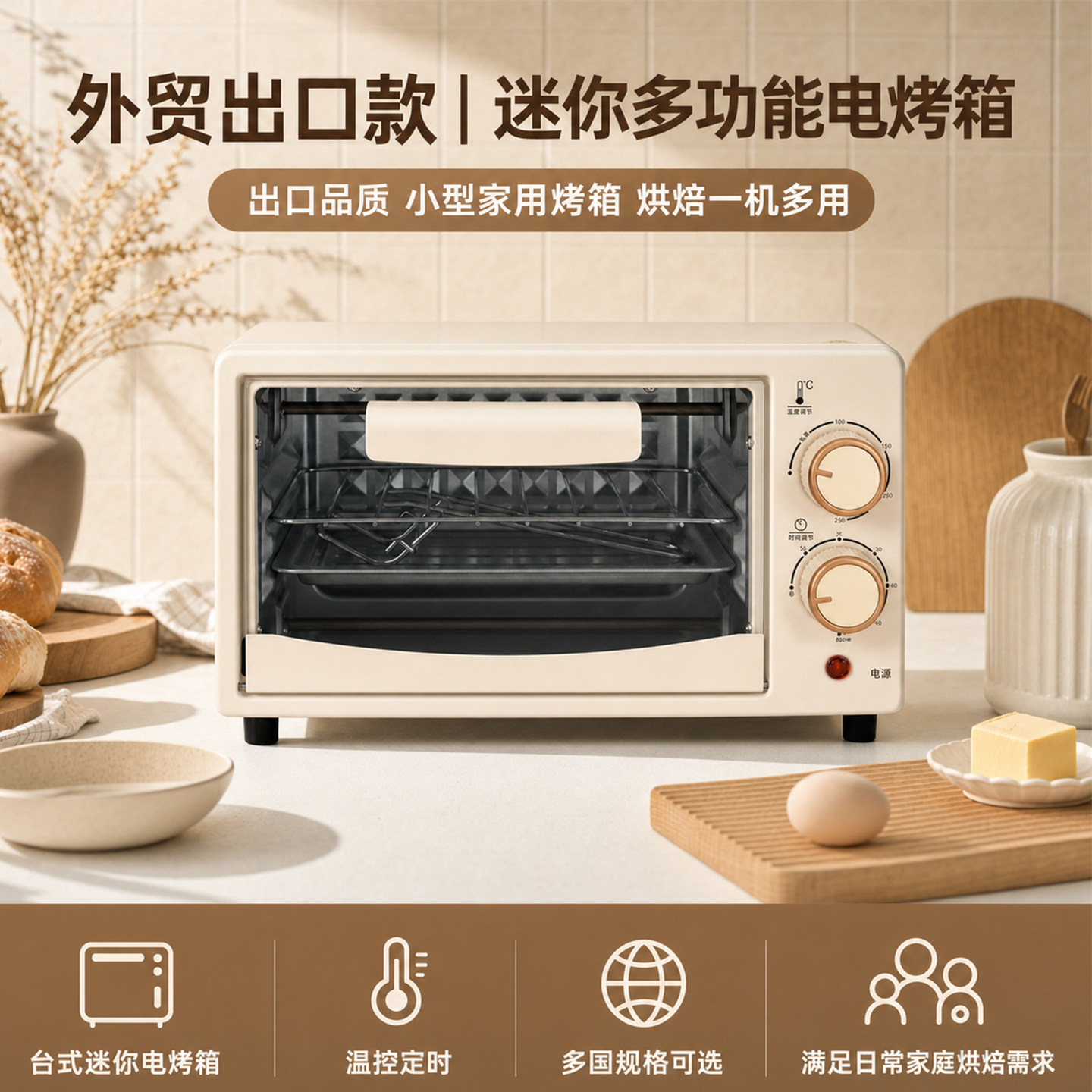 小烤箱家用电烤箱小型迷你110v出口小家电美标英规美国用北美海外