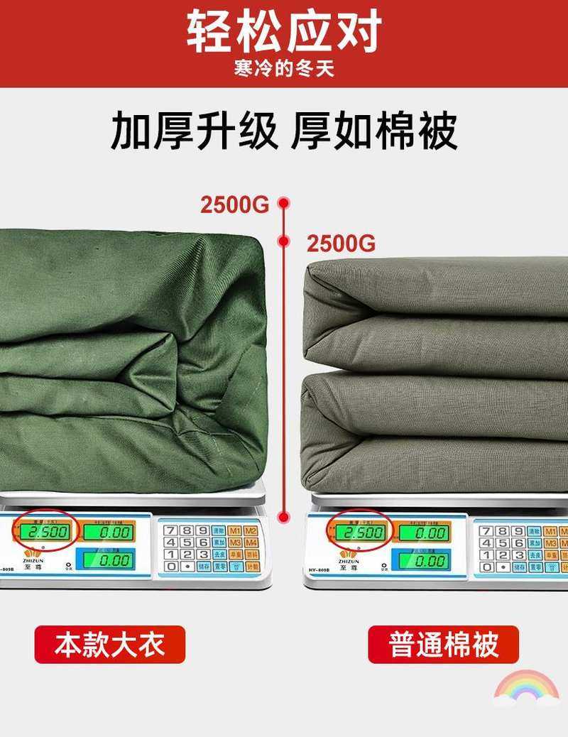军棉大衣高原防寒服65式新式常服寒区零下30度黑色保安加长款加厚