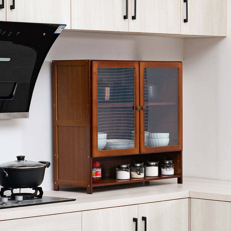 菜柜家用厨房透气橱柜立柜餐边柜餐桌一体整体轻奢高端碗柜农村木