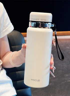 简约保温杯高颜值男女生便携随行杯子大容量便携运动水杯茶水分离