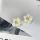 ELLA新款 法式 花朵耳环女小众设计s925银针耳饰小众独特气质耳钉