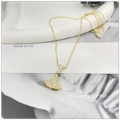 ELLA2024新款 满钻彩银小裙子S925通体银镀k金项链明星同款 名媛风