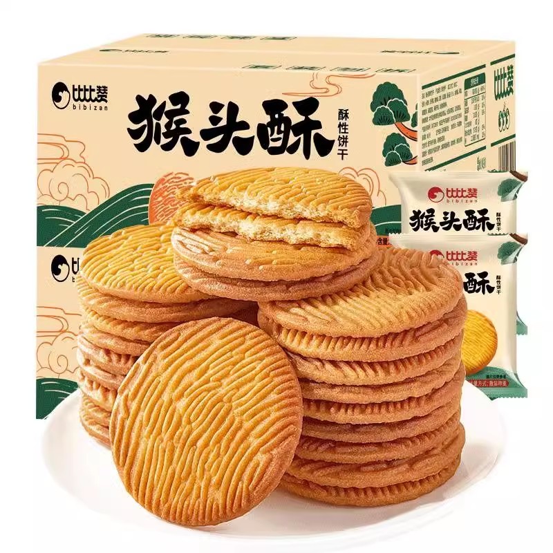 比比赞猴头菇猴菇饼干网红小零食