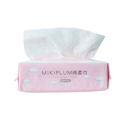 MIKIPLUM新品抽取式加厚含棉洁面巾洗脸巾加大干湿两用一巾多用