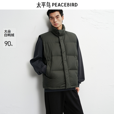 【商场同款】太平鸟男装马甲25冬季新款阔版羽绒背心 B1AGF4245