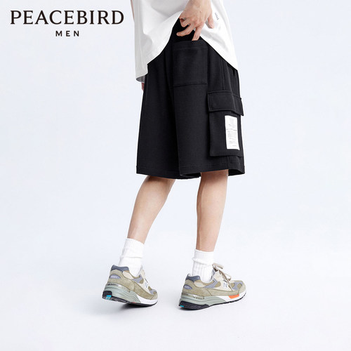 【断码钜惠】太平鸟男装 夏季华夫格工装短裤五分裤