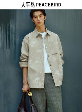 【商场同款】太平鸟男装 2025年秋季新款长袖提花衬衫男B1CHF3323
