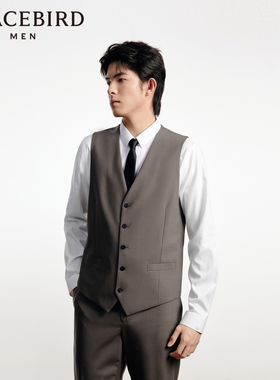 秋季太平鸟男装休闲西装马夹上衣B1BGD3X01