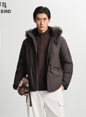 【商场同款】太平鸟男装羽绒服25冬季新款御寒派克鹅绒 B2ACF4601